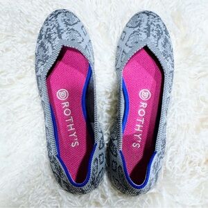 Rothy's Gray Flats with Pink Interior NWOT